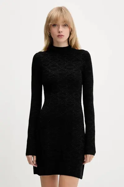 Šaty HUGO Sinepry černá barva, mini, 50548253