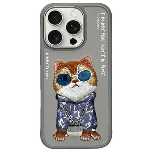 Zadní kryt NIMMY case GLASSES COOL CAT pro Apple iPhone 16 Pro Max, šedá