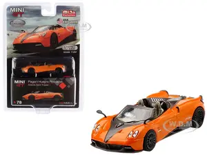 Pagani Huayra Roadster Arancio Saint Tropez / Orange Metallic Limited Edition to 2400 pieces Worldwide 1/64 Diecast Model Car by Mini GT