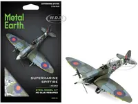 Model Kit Supermarine Spitfire Fighter Aircraft "British Royal Air Force" (Moderate Difficulty) Steel Model by Metal Earth