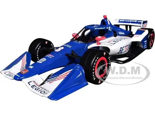 Dallara IndyCar 8 Linus Lundqvist "The American Legion" Chip Ganassi Racing (Road Course Configuration) "NTT IndyCar Series" (2024) 1/18 Diecast Mode