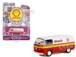 1979 Volkswagen Type 2 Panel Van White and Red with Yellow Stripes "Shell Oil" "Shell Oil Special Edition" Series 2 1/64 Diecast Model Car by Greenli