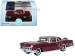 1956 Lincoln Continental Mark II Dark Red 1/87 (HO) Scale Diecast Model Car by Oxford Diecast