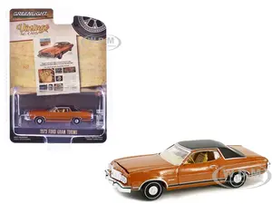 1973 Ford Gran Torino Copper Metallic with Black Vinyl Top "Vintage Ad Cars" Series 10 1/64 Diecast Model Car by Greenlight