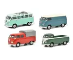 "Volkswagen T1b" Set of 4 pieces 1/43 Diecast Models by Schuco