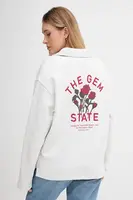 Bavlněná mikina Tommy Jeans dámská, šedá barva, hladká, DW0DW22182