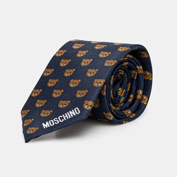 Hedvábná kravata Moschino černá barva, M5260 55059