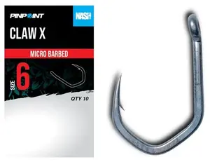 Nash háčky claw x micro barbed 10 ks - velikost 6