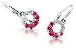 Cutie Jewellery Dětské náušnice z bílého zlata C2154-10-X-2 vínová