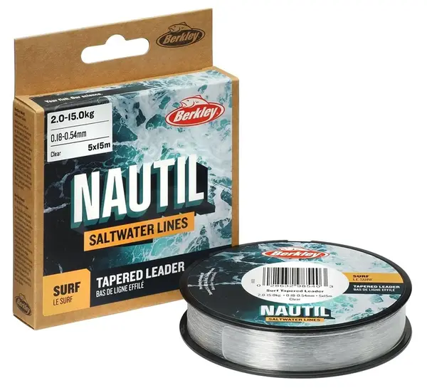 Berkley ujímaný vlasec nautil surf monofilament tapered 5x15 m - 0,20-0,57 mm 2,5-16,1 kg