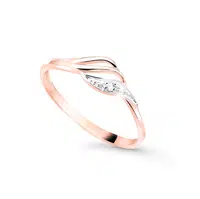 Cutie Jewellery Půvabný prsten z růžového zlata se zirkony Z8023–10-X-4 64 mm