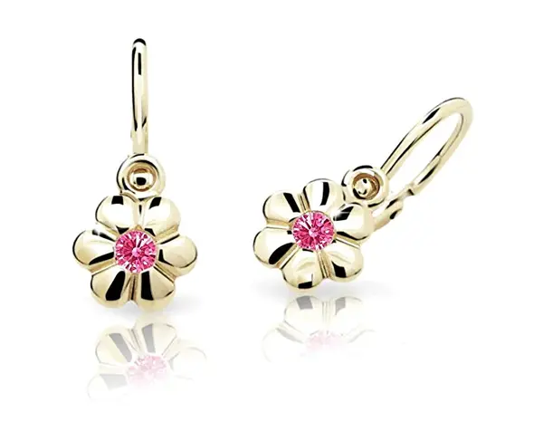 Cutie Jewellery Zlaté dětské náušnice C1736-10-X-1 růžová