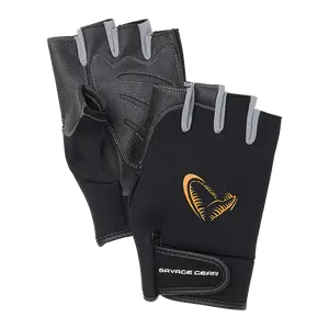 Savage gear rukavice neoprene half finger black - xl