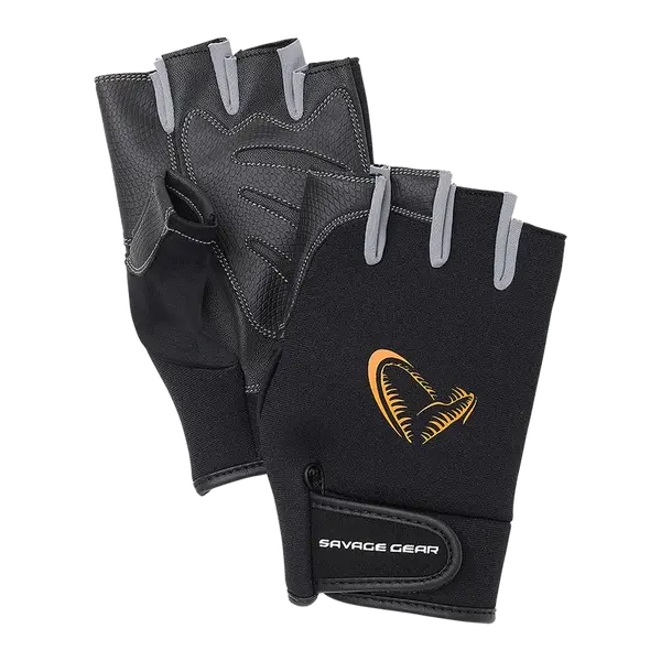 Savage gear rukavice neoprene half finger black - xl