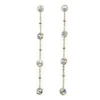 CRYSTalp Dlouhé ocelové náušnice s krystaly 42158.EG