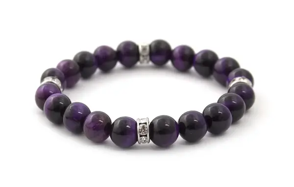 Agato Korálkový náramek z fialového tygřího oka MINK121/17