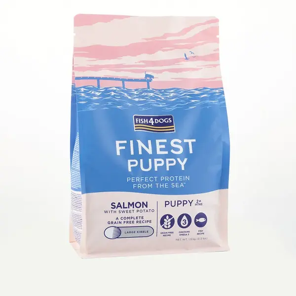 FISH4DOGS Granule velké pro štěňátka Finest losos se sladkými bramborami 6 kg, 2m+