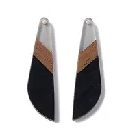 Opaque Resin & Walnut Wood Big Pendants