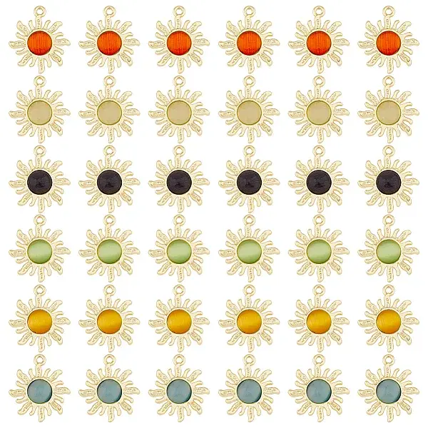 36Pcs 6 Colors Cat Eye Pendants