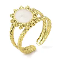 304 Stainless Steel Enamel Open Cuff Rings for Women