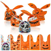 50Pcs 5 Styles Rabbit Shaped Halloween Candy Plastic Bags