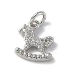 Brass Micro Pave Cubic Zirconia Charms