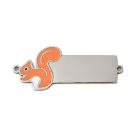 304 Stainless Steel Dark Orange Enamel Connector Charms