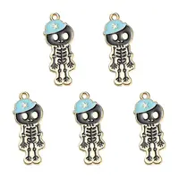 5Pcs Alloy Enamel Pendants
