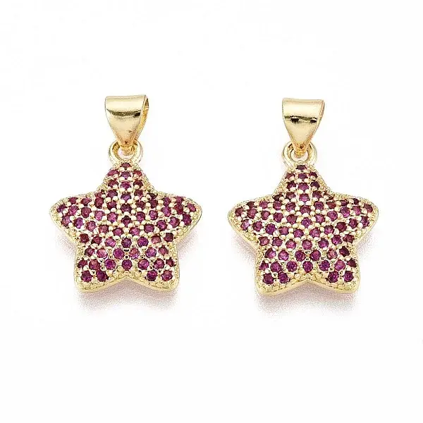 Brass Micro Pave Cubic Zirconia Pendants