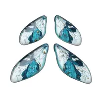 4Pcs Transparent Epoxy Resin Butterfly Wings Pendants