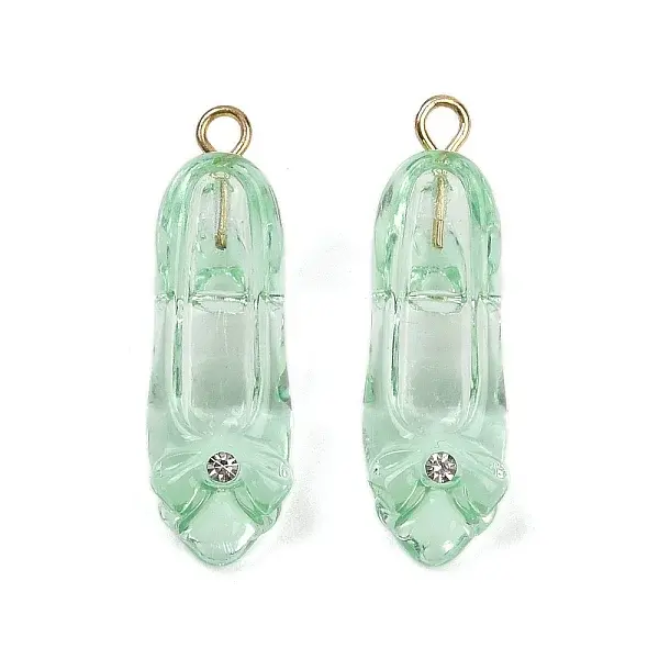 Transparent Resin Rhinestone Pendants