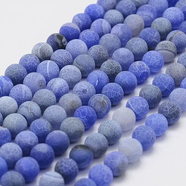 Frosted Natural Weathered Agate Beads Strands