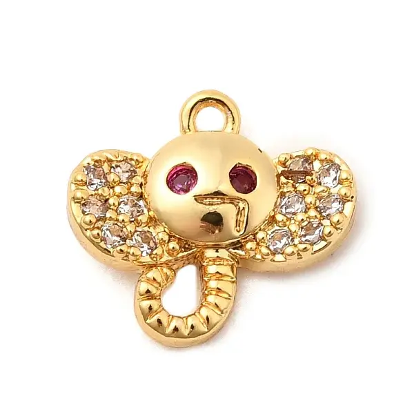 Brass Micro Pave Cubic Zirconia Charms