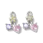 Brass Micro Pave Cubic Zirconia Charms