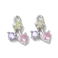 Brass Micro Pave Cubic Zirconia Charms