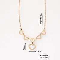 Stylish 304 Stainless Steel & Plastic Heart Pendant Necklaces