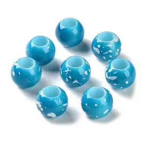 Spray Painted ABS Plastic European Beads