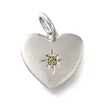 925 Sterling Silver Micro Pave Clear Cubic Zirconia Charms