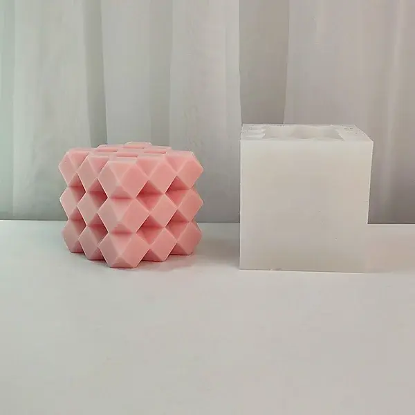 Faceted Rhombus-shaped Cube Food Grade Silicone Molds