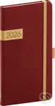 NOTIQUE Vreckový diár Twill 2026 (bordovo-zlatý) (horizontálny, s pútkom na pero, elastické zatváranie)