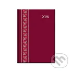 Denný diár FOLK EXTRA 2026 (červený) (12-mesačný, A5, s farebnou oriezkou)