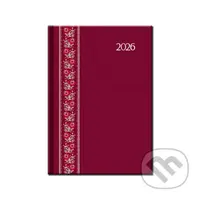 Denný diár FOLK EXTRA 2026 (červený) (12-mesačný, A5, s farebnou oriezkou)