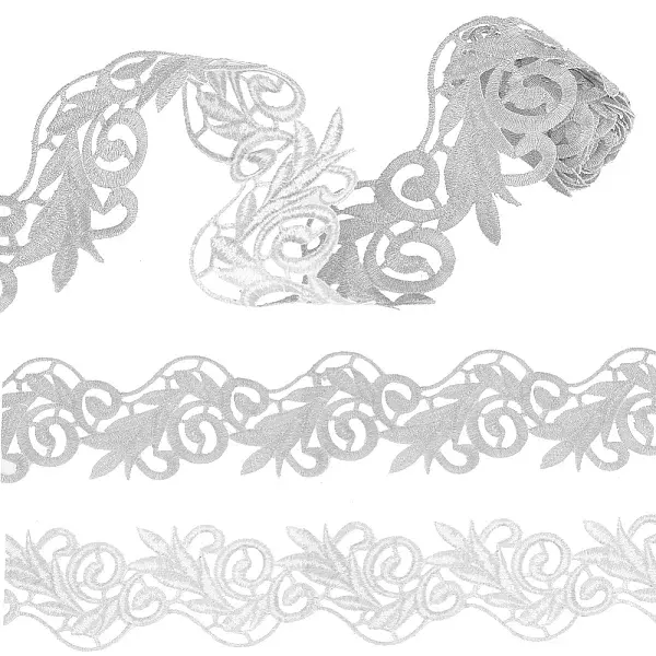 2M Polyester Embroidery Floral Trimming