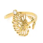 304 Stainless Steel with  Cubic Zirconia Adjustable Rings