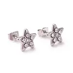 Crystal Rhinestone Star Stud Earrings