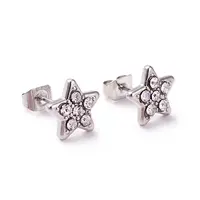 Crystal Rhinestone Star Stud Earrings