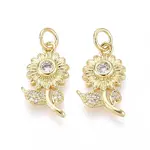 Brass Micro Pave Cubic Zirconia Pendants