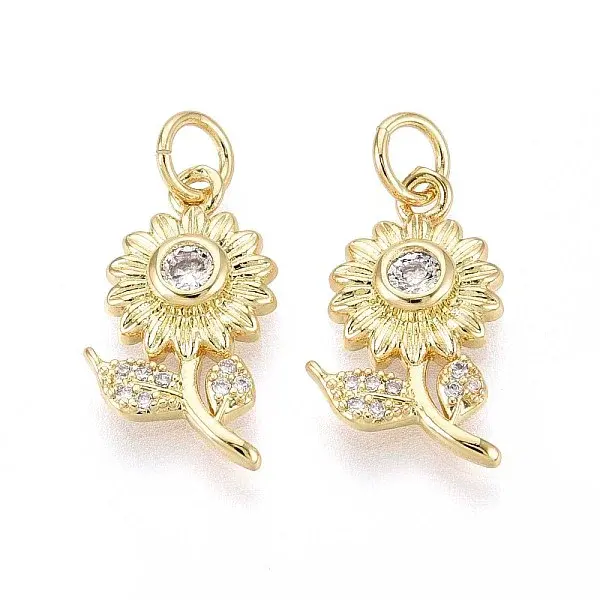 Brass Micro Pave Cubic Zirconia Pendants