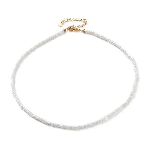 Round Glass Seed Beaded Necklaces