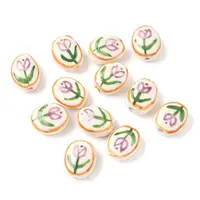 Flower Theme Handmade Porcelain Beads